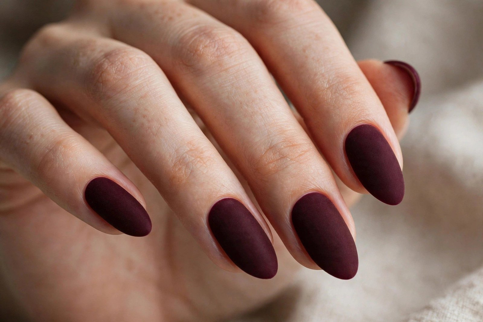 Burgundy Velvet Magnetic Nails
