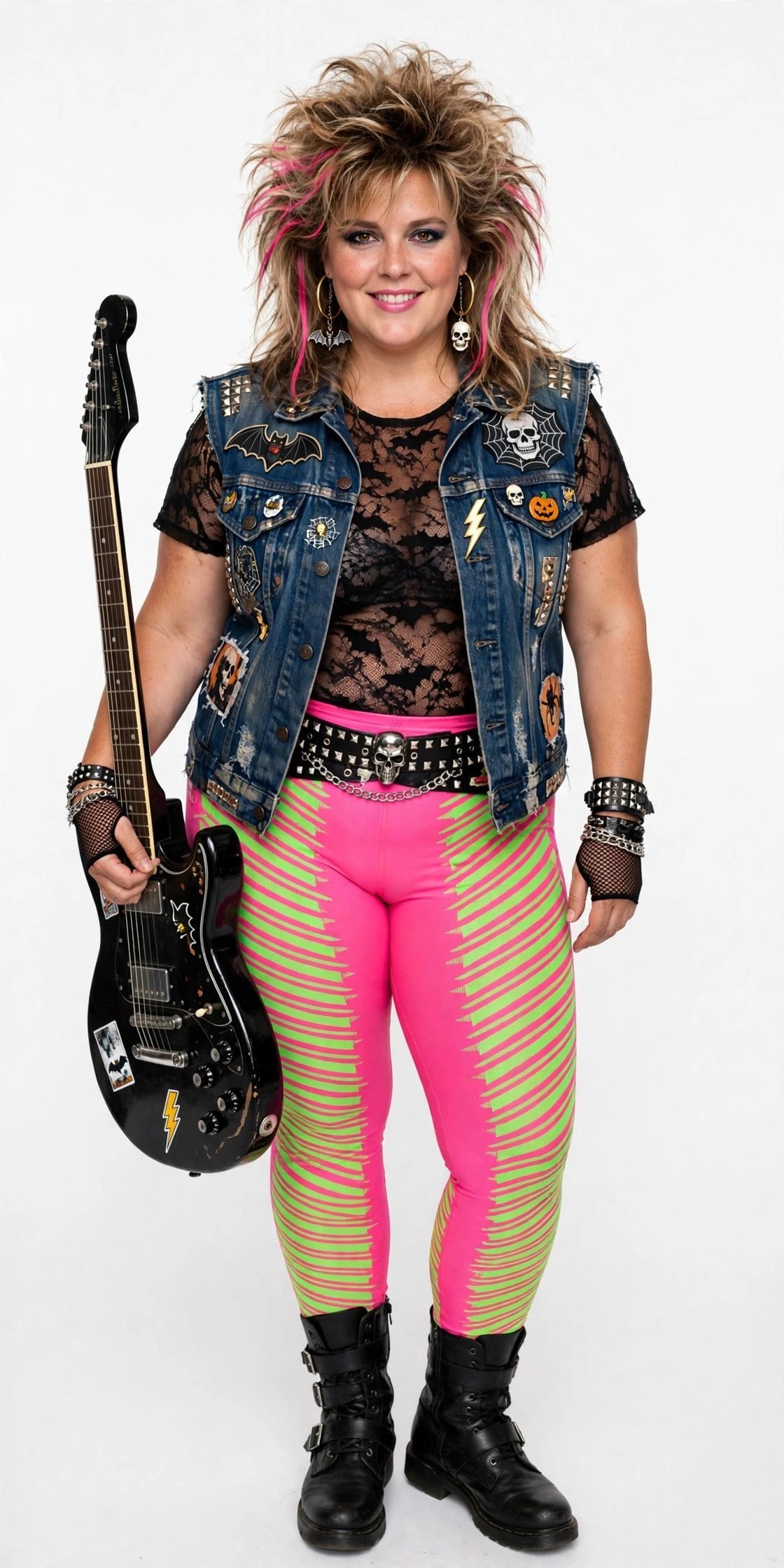 80s rocker Halloween costume for curvy women
