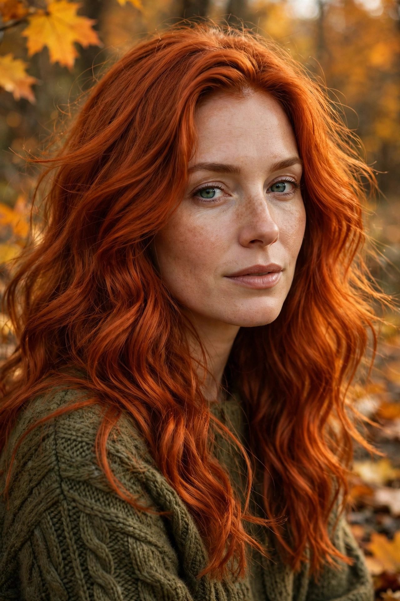 Burnt orange copper hair