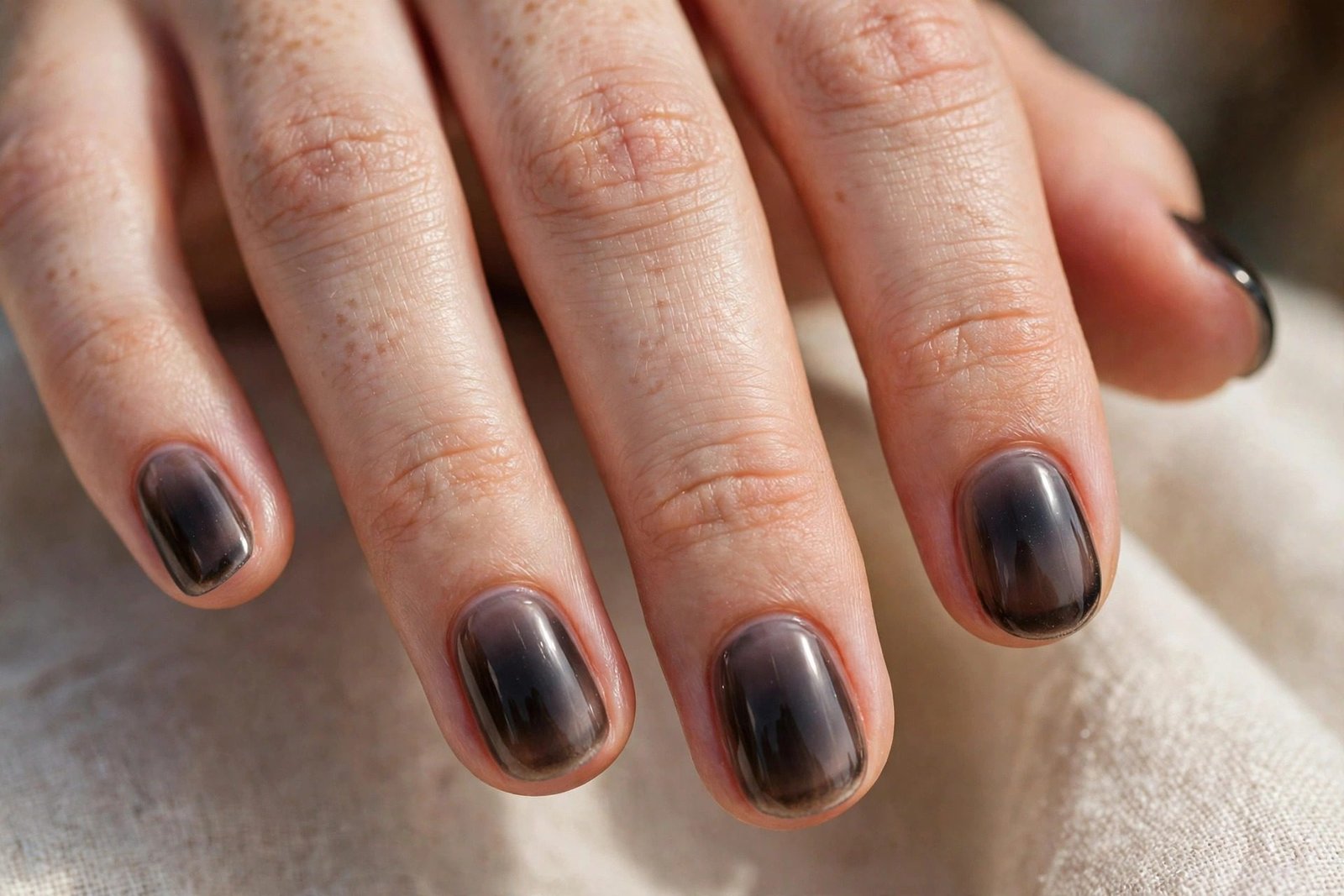 Sheer black jelly nails