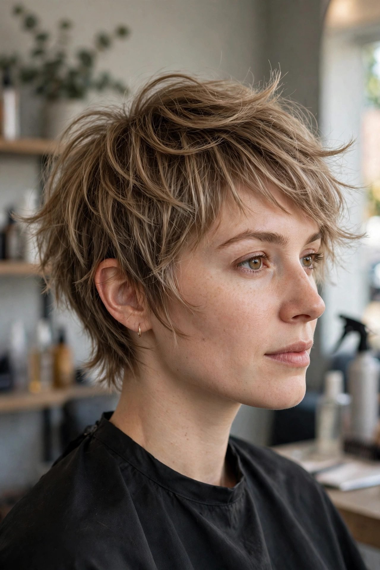 Feathered bixie pixie bob haircut