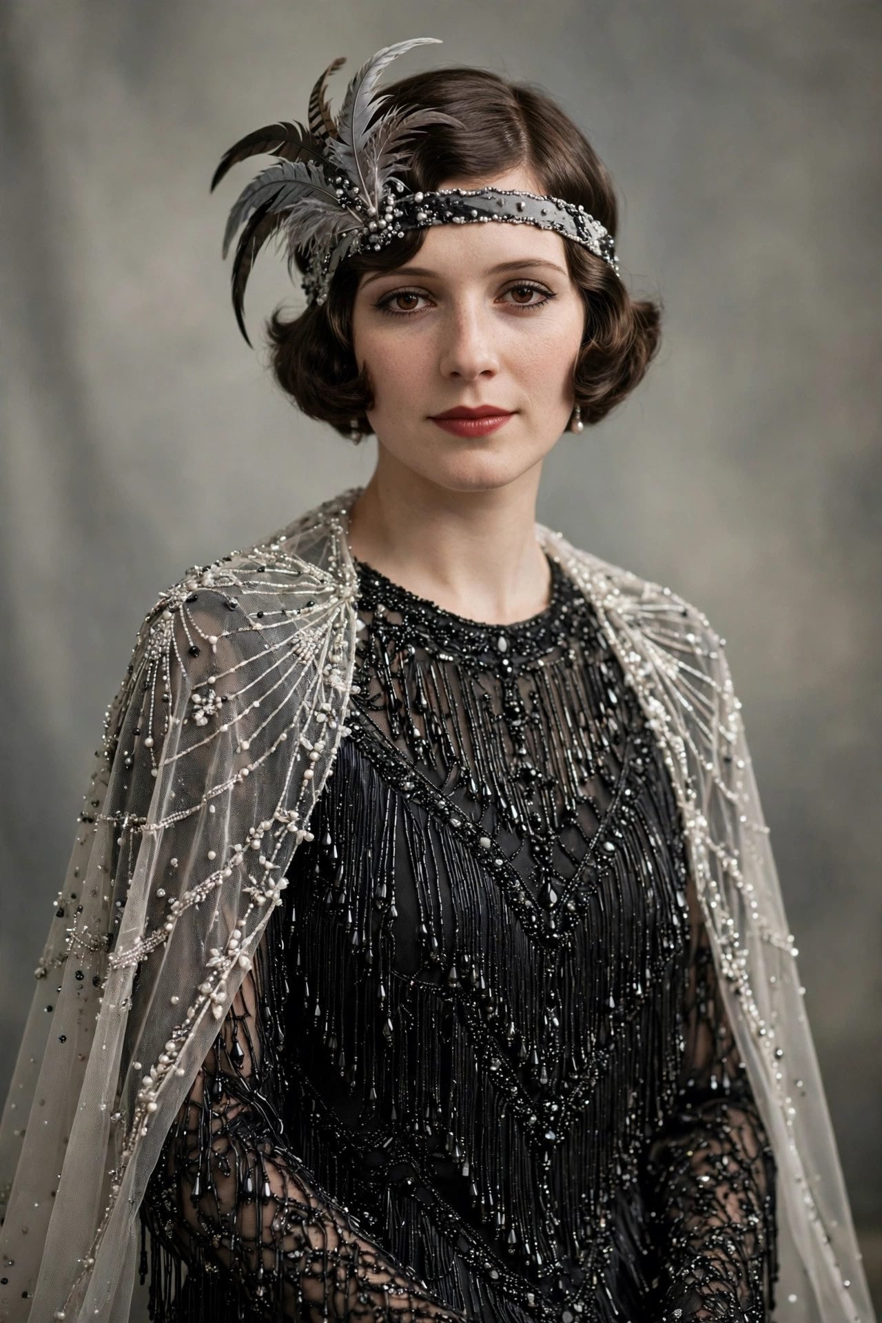 Beaded Cape Overlay Flapper