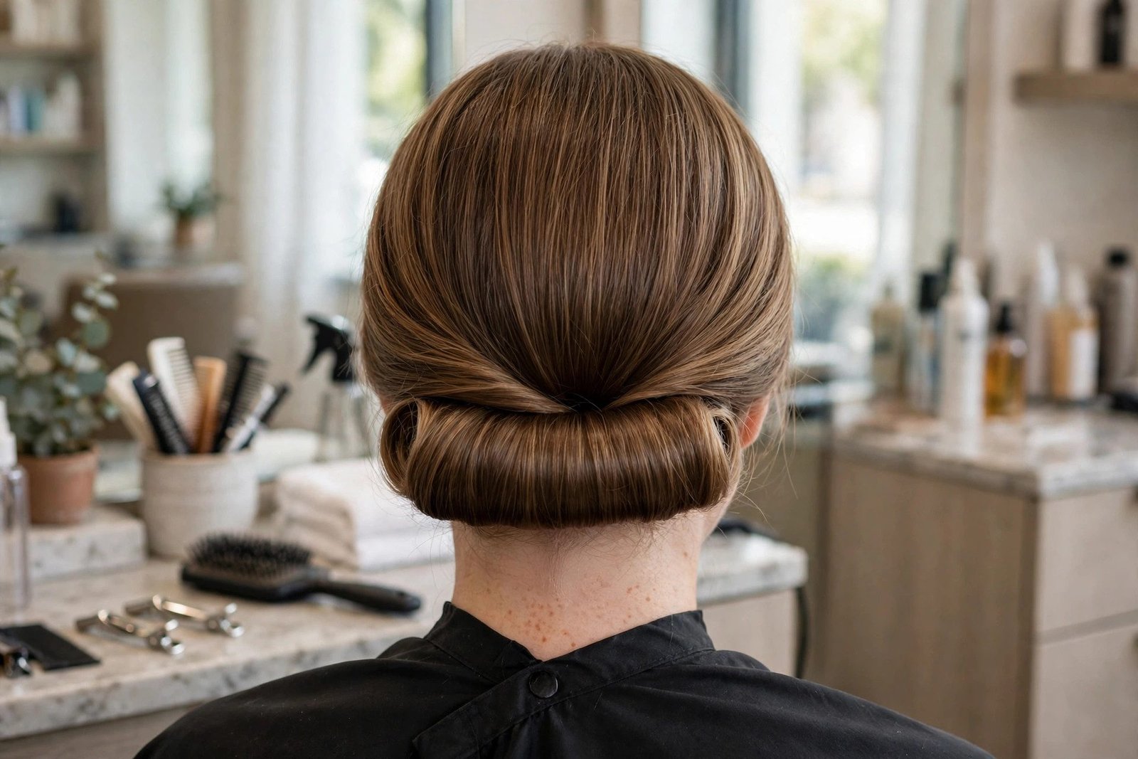 Gibson tuck cozy winter updo