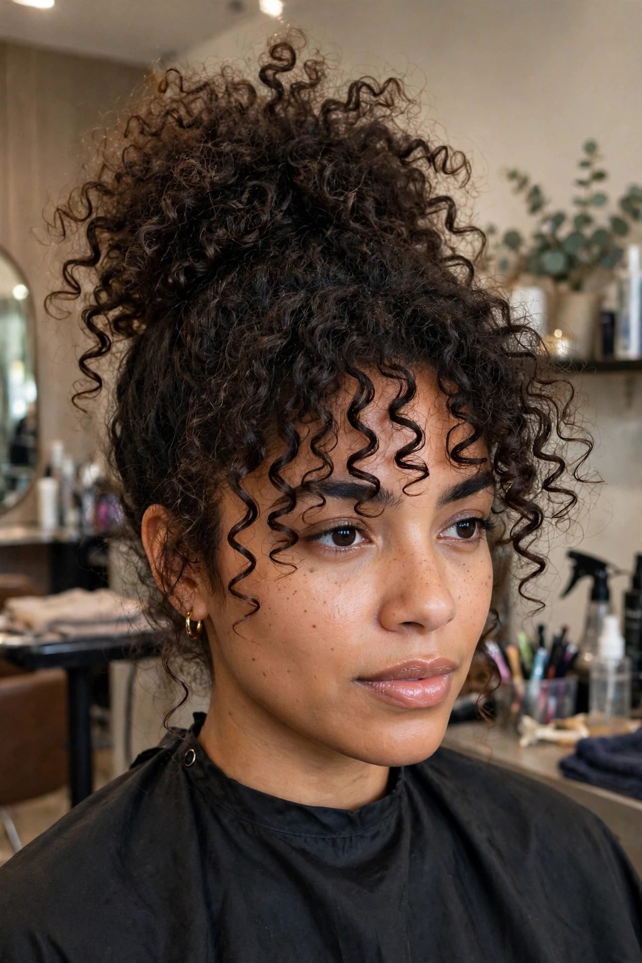 Pineapple updo cozy winter hairstyle