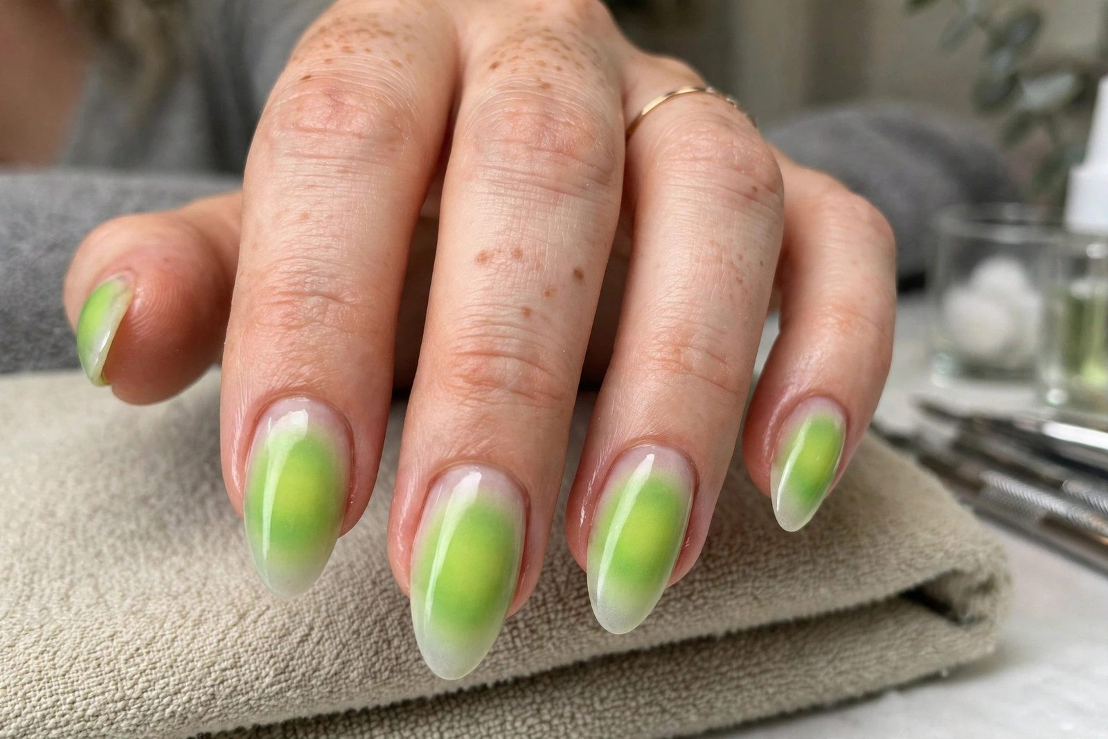 Grinch Green Aura Nails