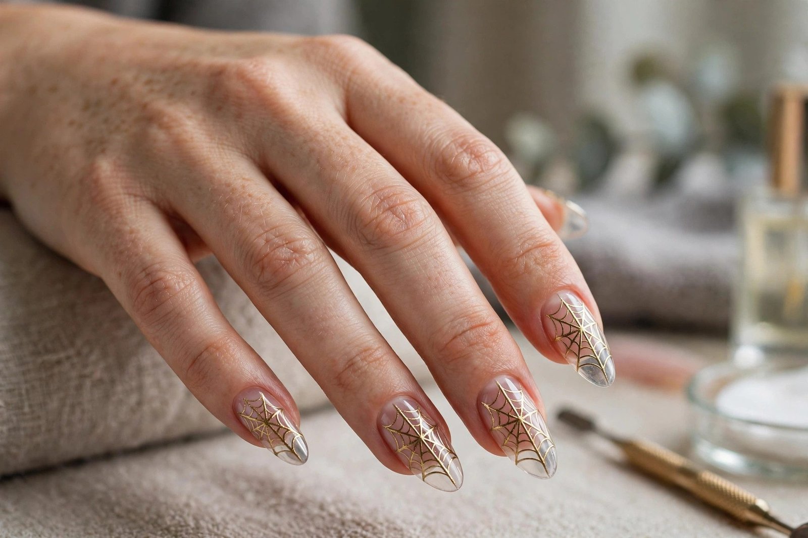 Transparent Base With Gold Webs