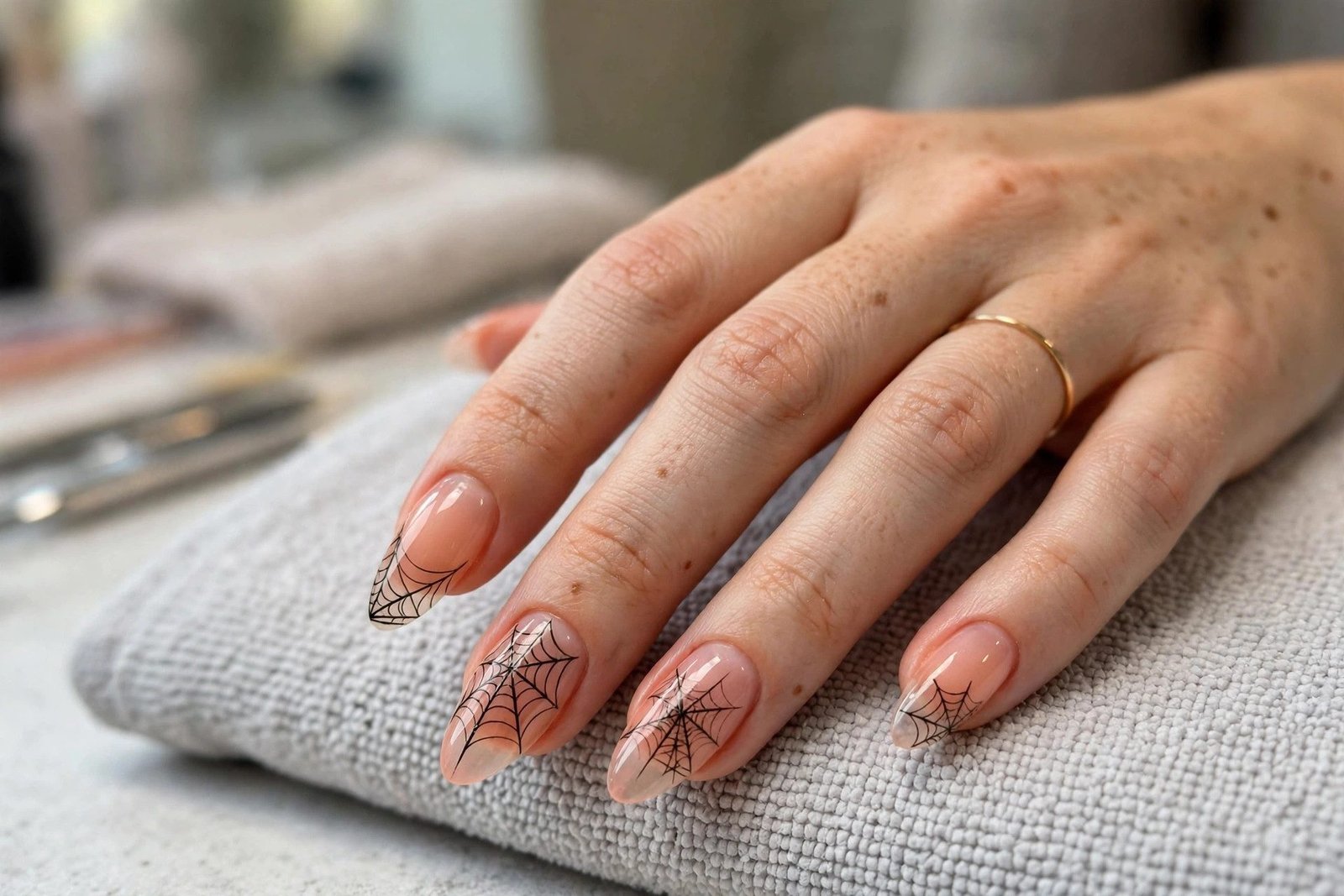 Sheer Peach With Webs