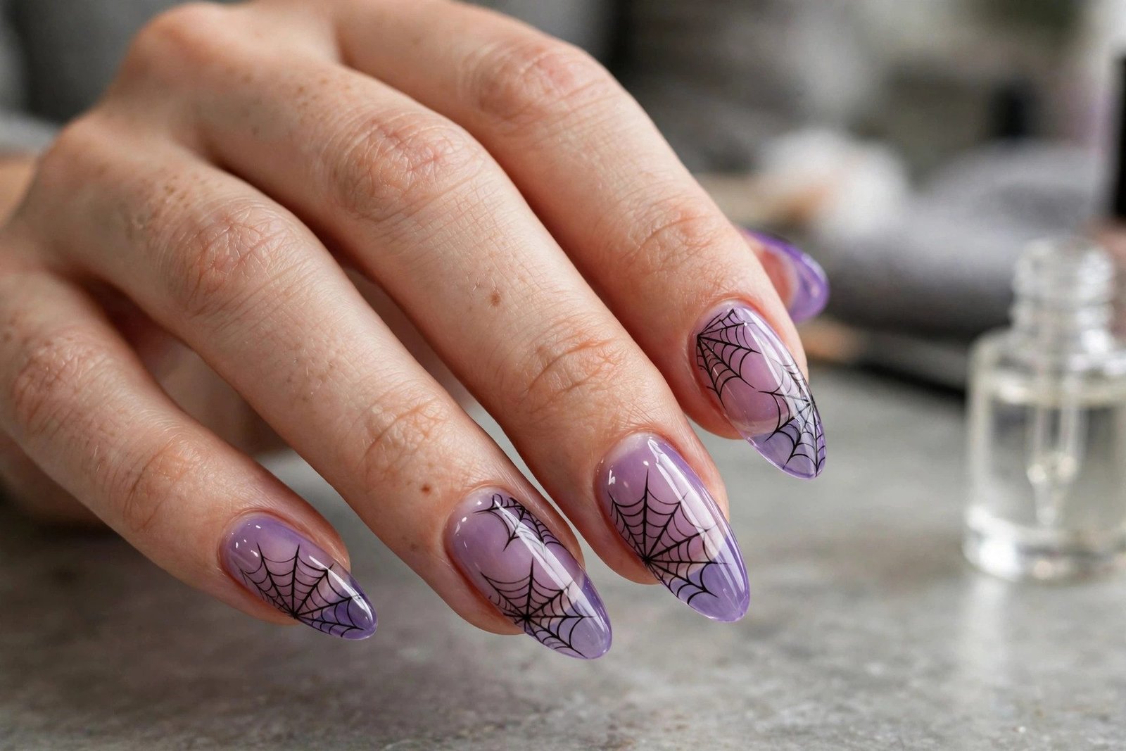 Sheer Lavender With Webs