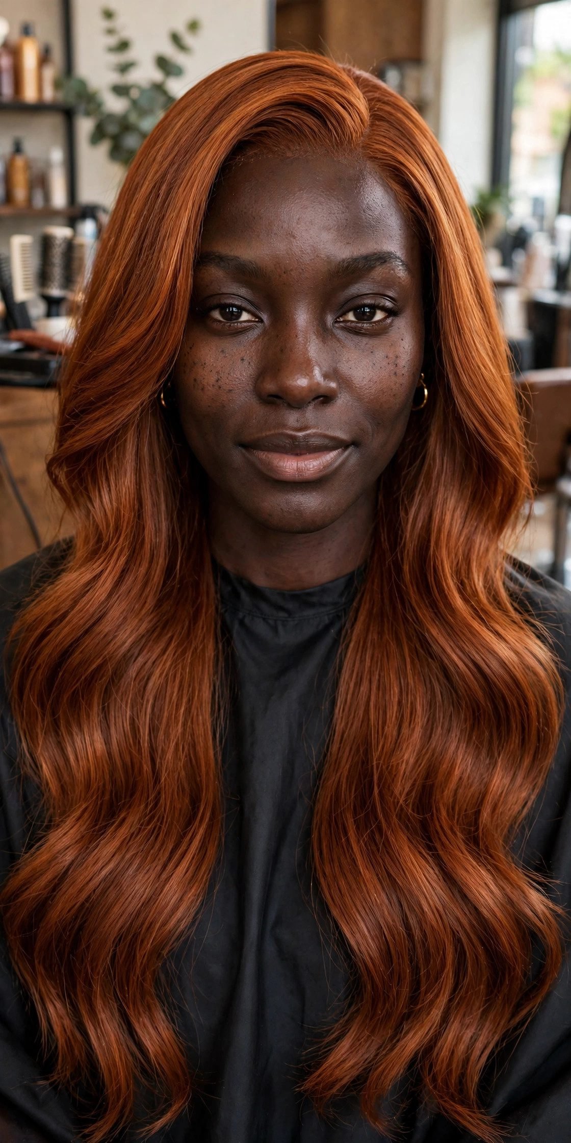 Cowboy copper hair color on dark skin - stunning variation 11