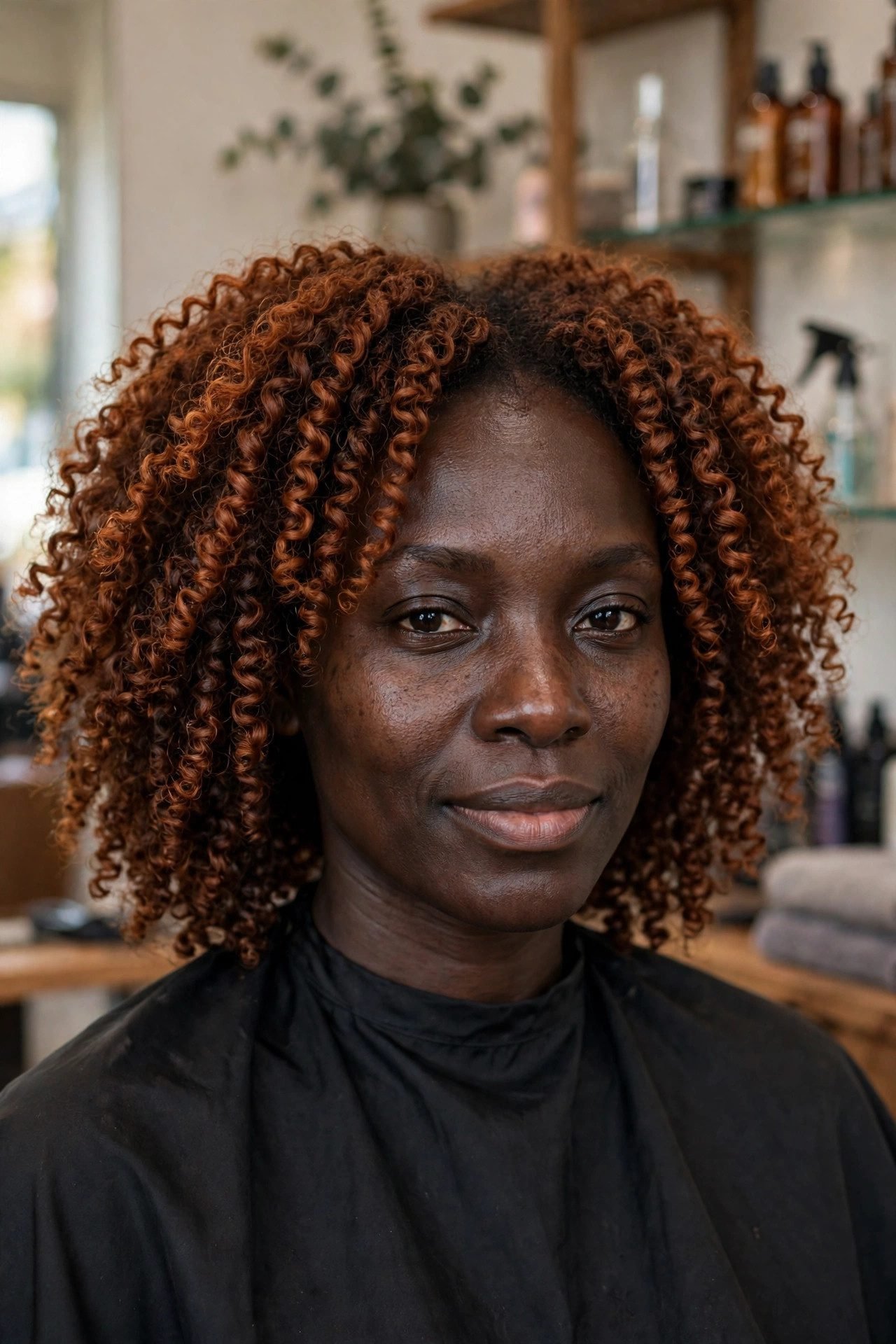 Cowboy copper hair color on dark skin - stunning variation 4