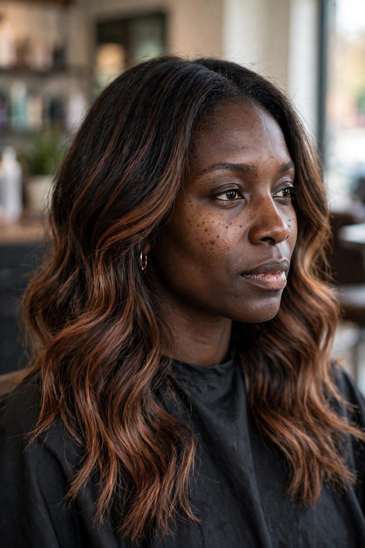 Cowboy copper hair color on dark skin - stunning variation 5