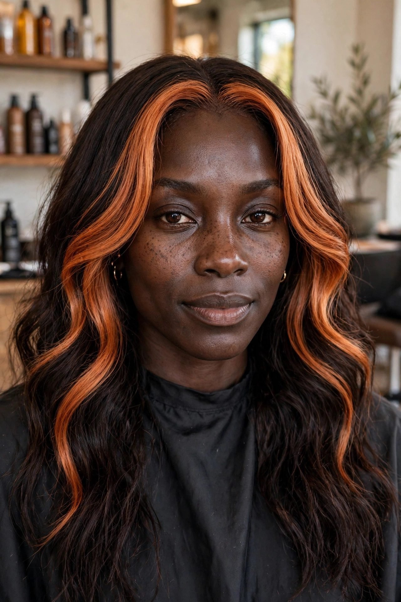 Cowboy copper hair color on dark skin - stunning variation 8