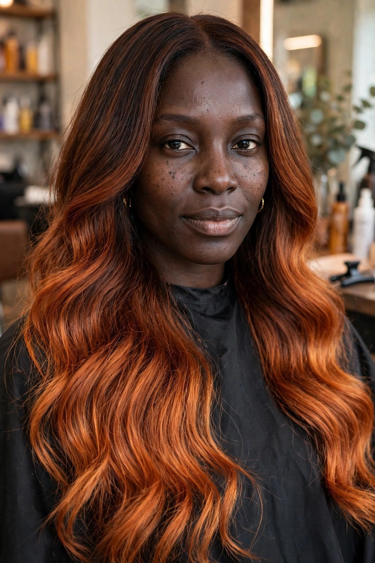 Cowboy copper hair color on dark skin - stunning variation 9