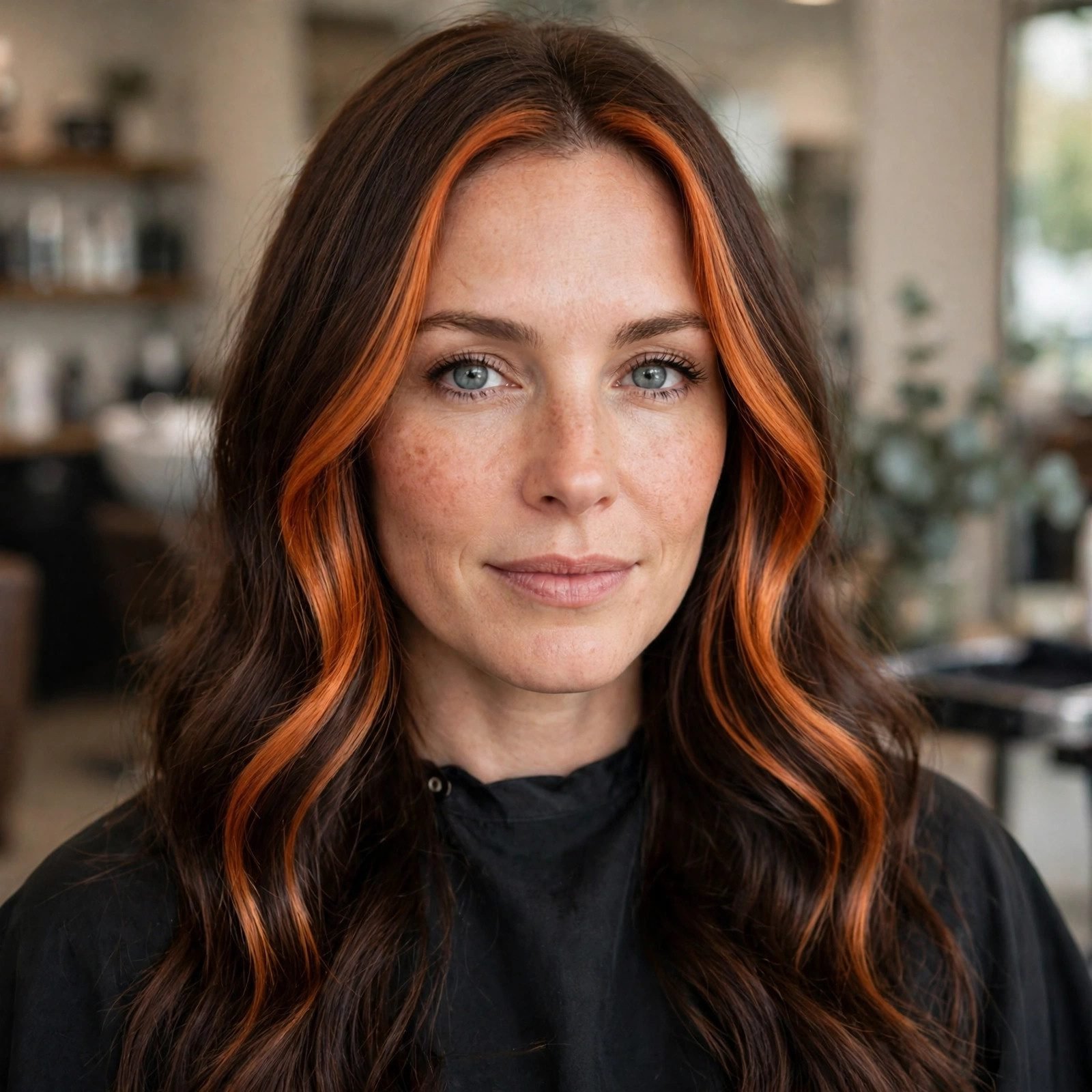Subtle pumpkin spice hair color idea 2 for autumn