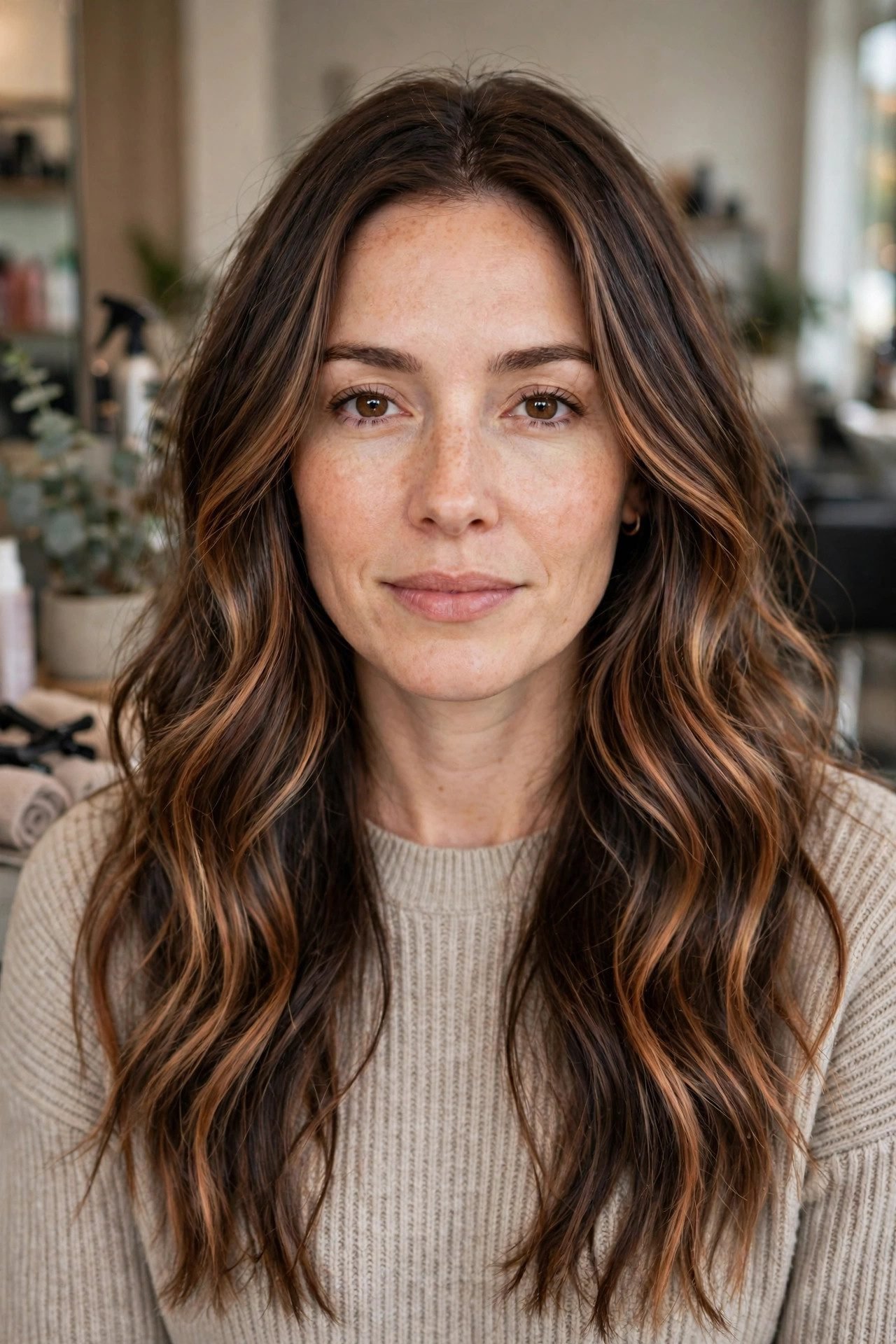 Subtle pumpkin spice hair color idea 3 for autumn