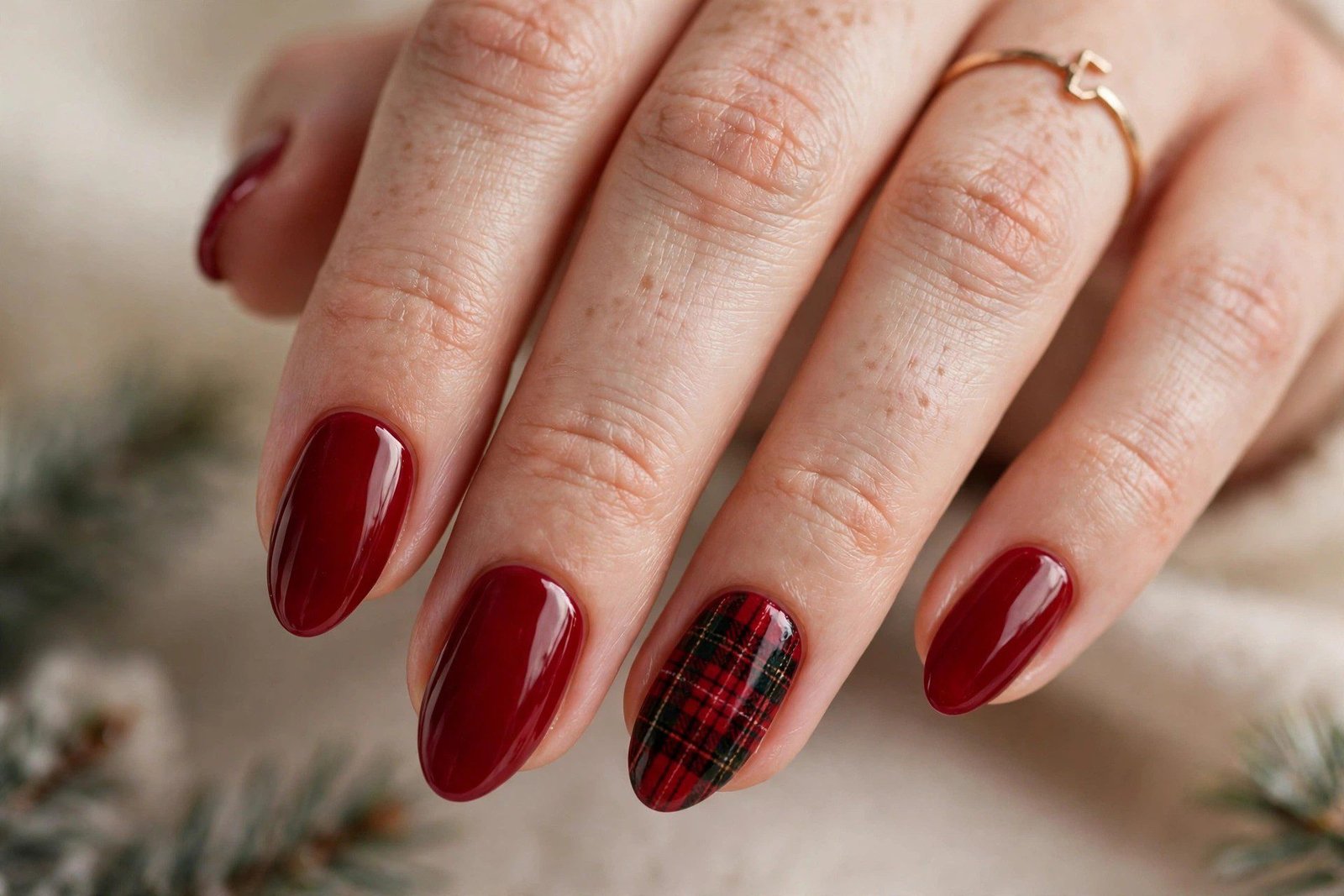 15+ Christmas Nail Ideas for Almond Nails - nail idea 6