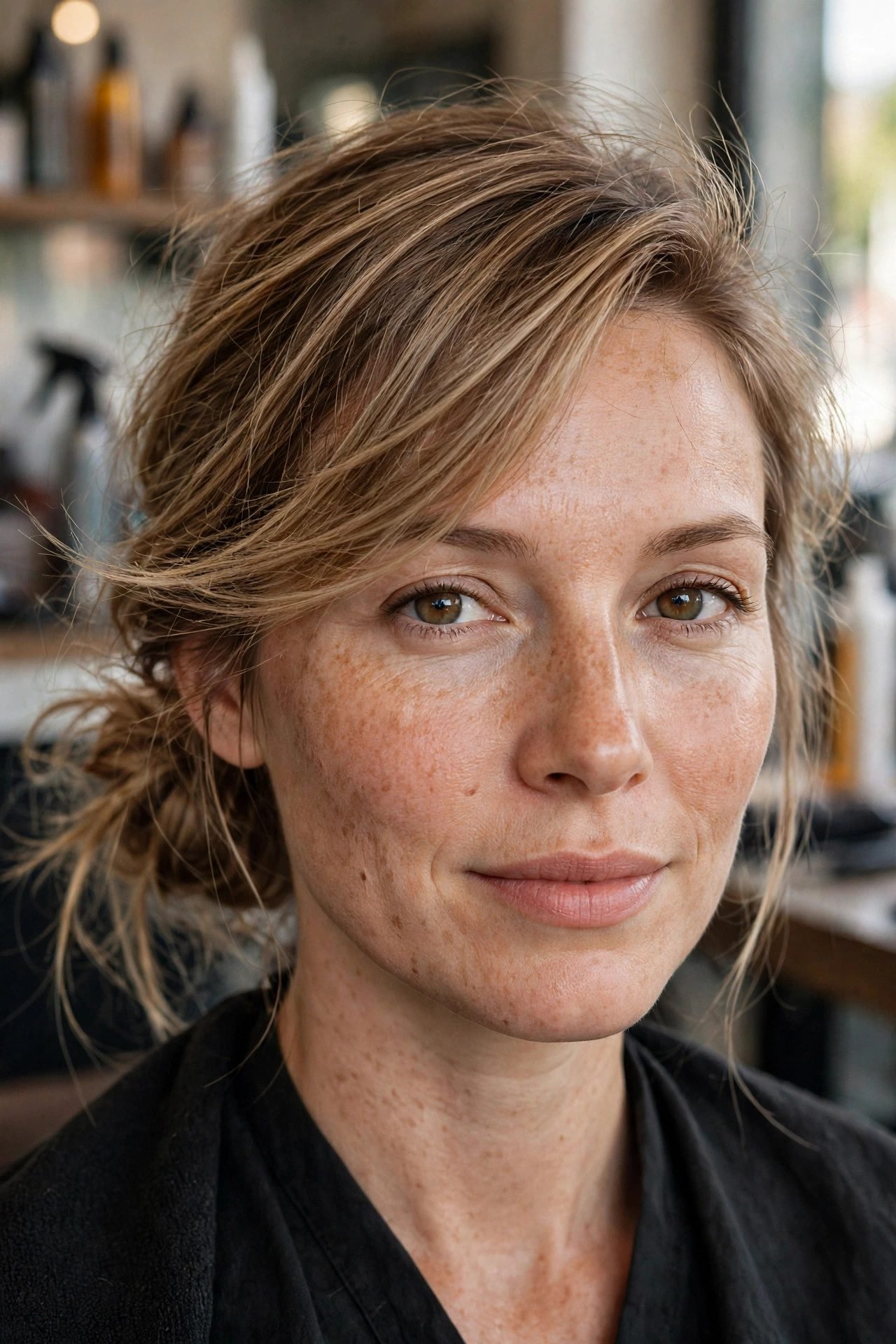 Messy bun for thin hair - fuller hair illusion idea 7