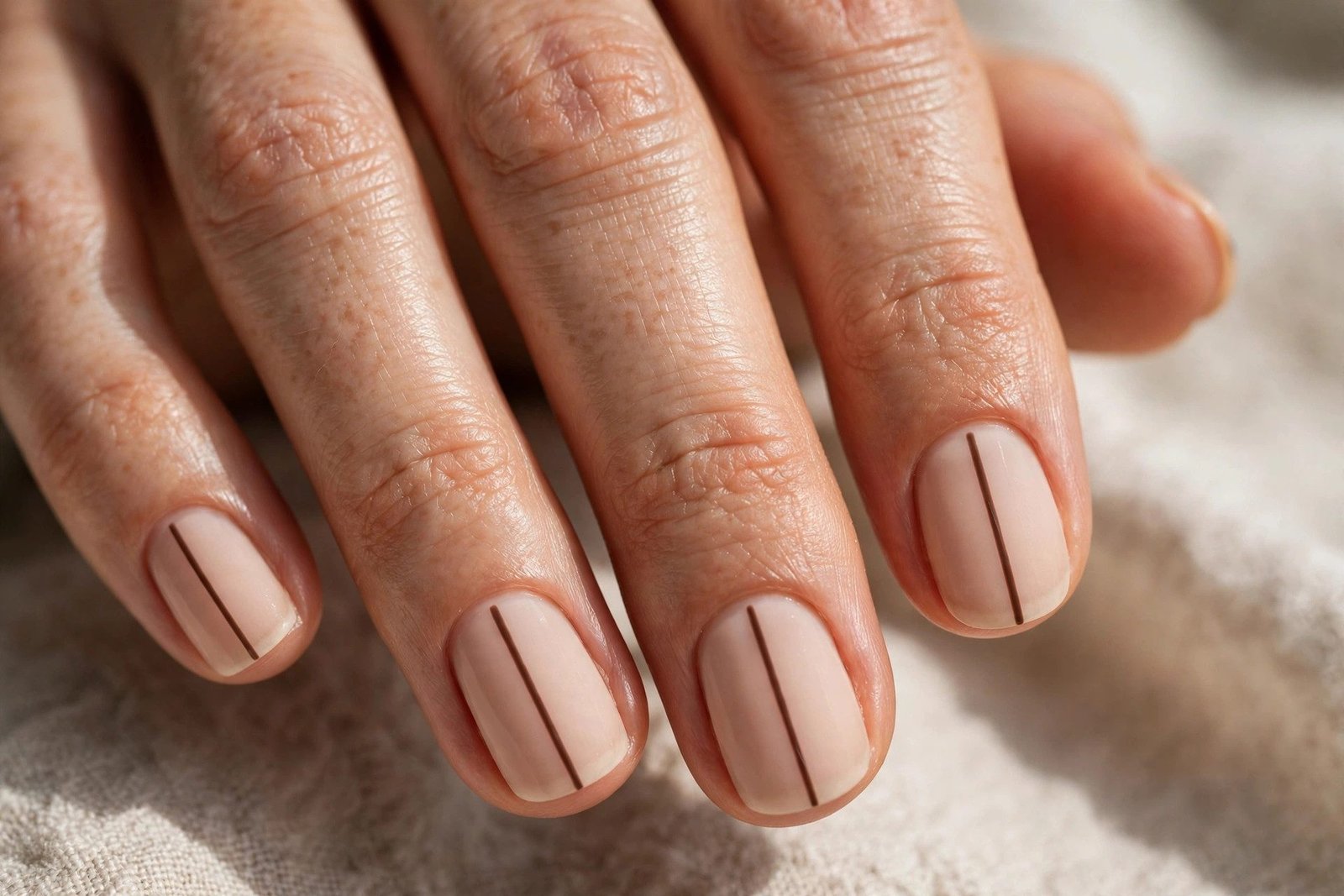 18+ Two-Tone Brown and Nude Nail Ideas - nail idea 15