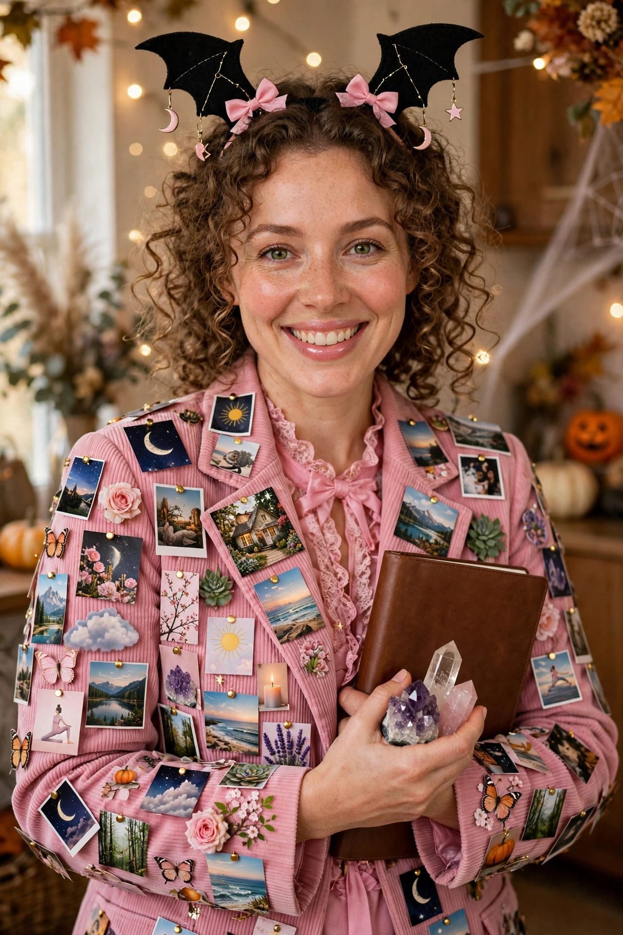 Woman in delulu manifestation girlie pinterest board costume