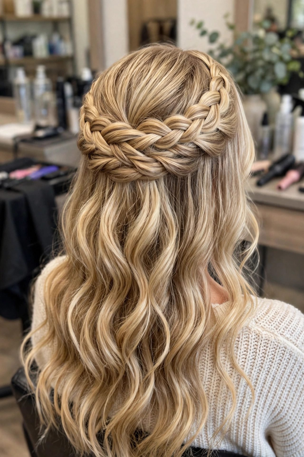 Braided Crown Half-Updo