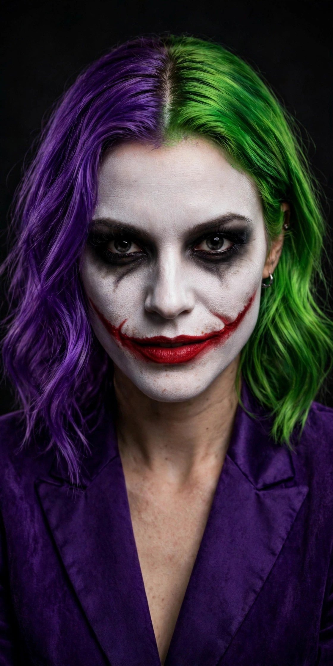Joker purple hair halloween makeup costume