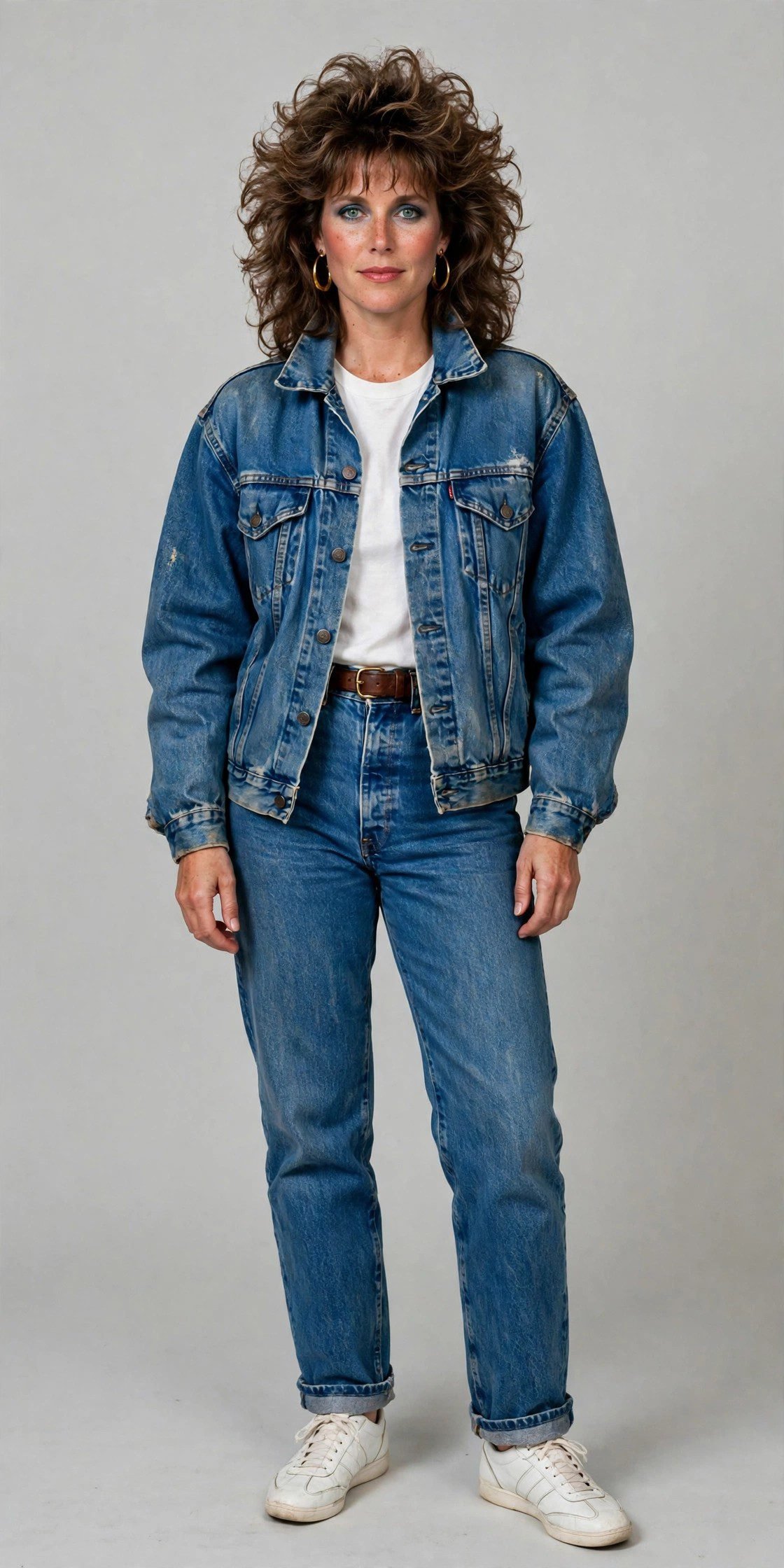 80s double denim outfit woman retro party