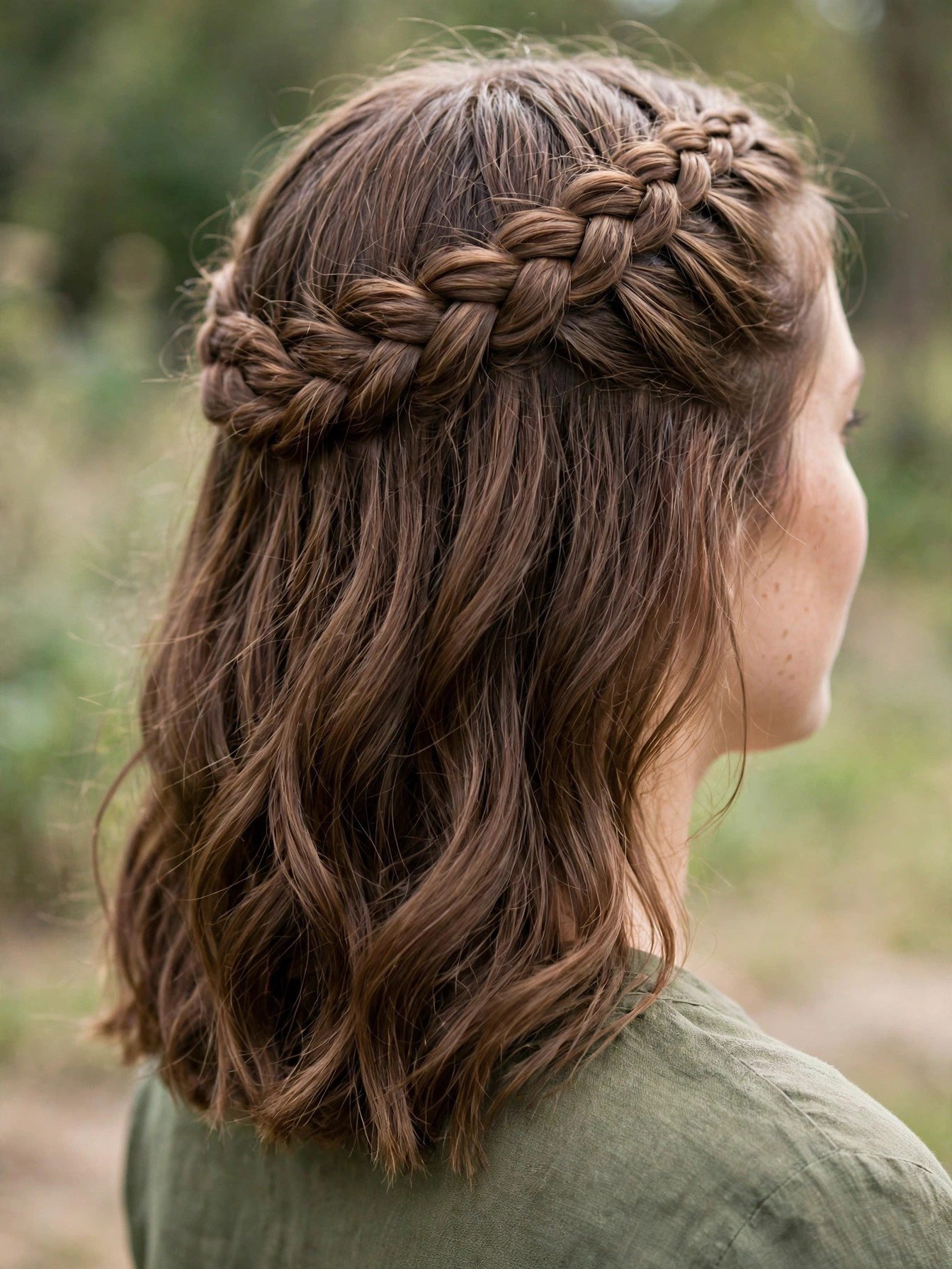 Braided Crown Half-Up hairstyle