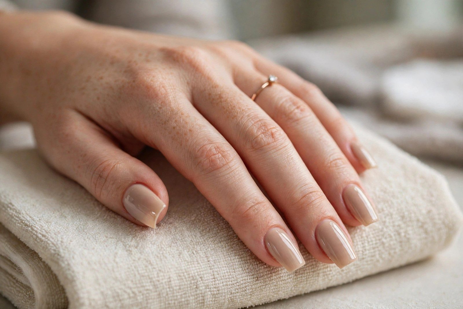 Short coffin nude nails homecoming