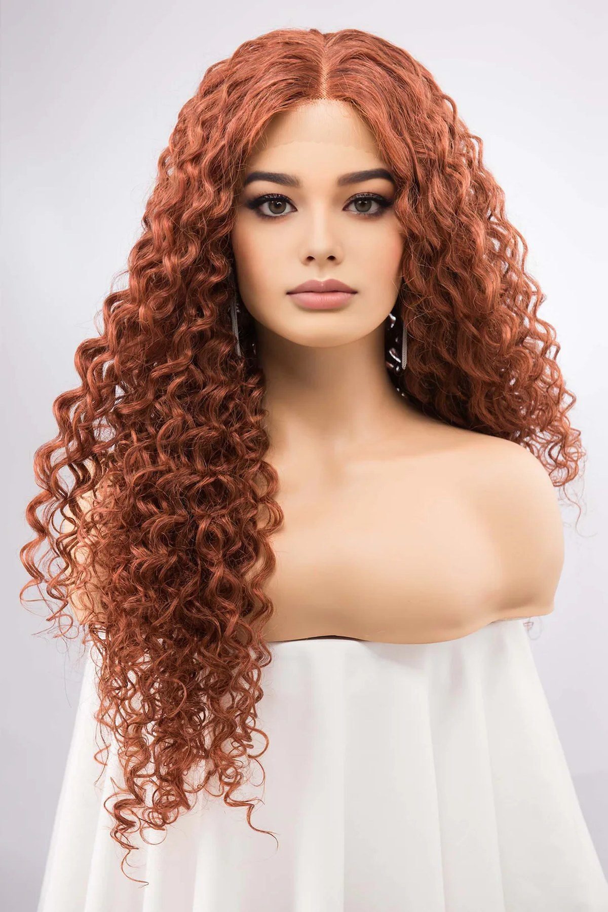 Voluminous curly copper wig