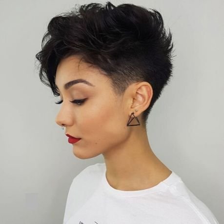 Soft feminine faux-hawk pixie