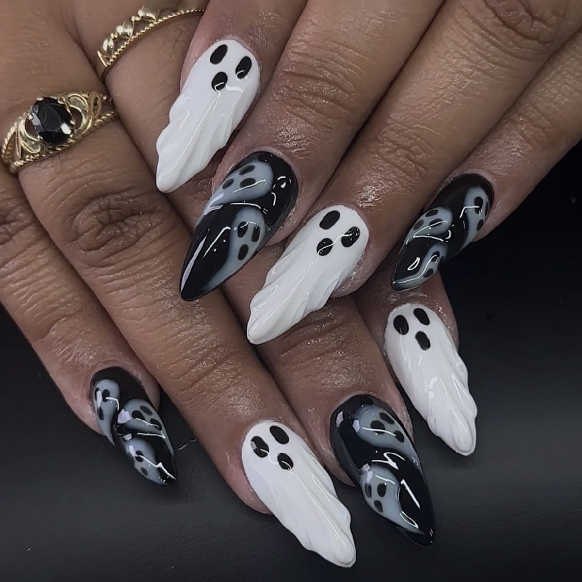 Ghost on Midnight Navy