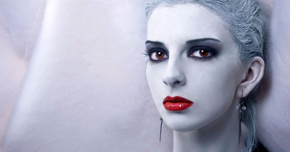 Pale sleek hair for a ghost Halloween costume