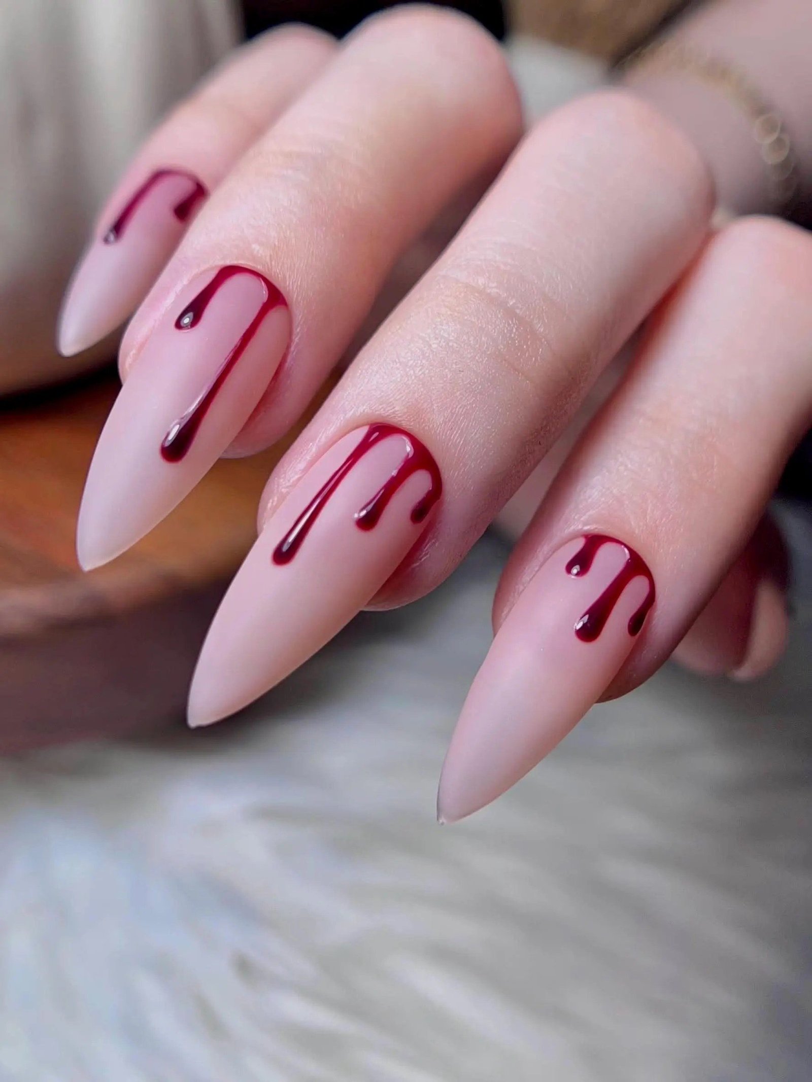Skeleton bone nail art white on black
