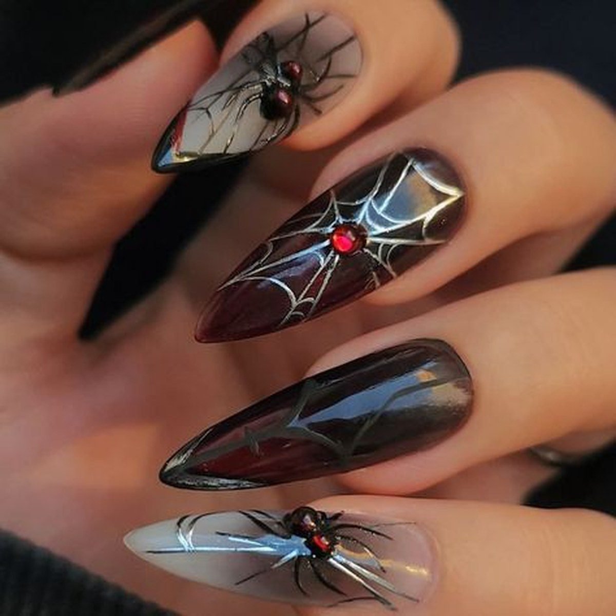 Ouija board nail art planchette design