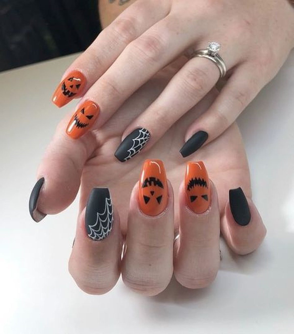 Black lace overlay nail art