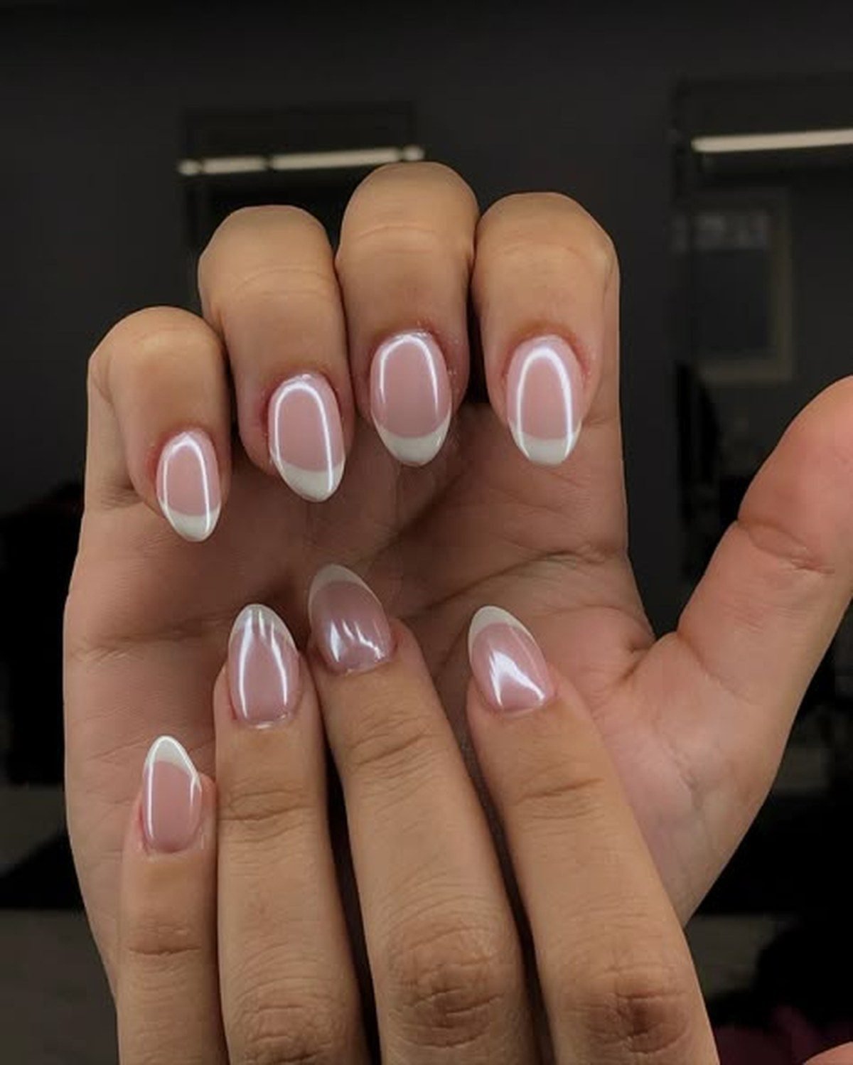 Barely there shimmer topper nails homecoming