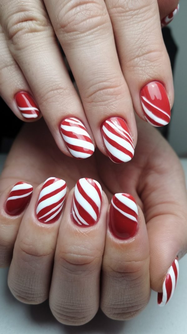 15+ Christmas Nail Ideas for Almond Nails - nail idea 10