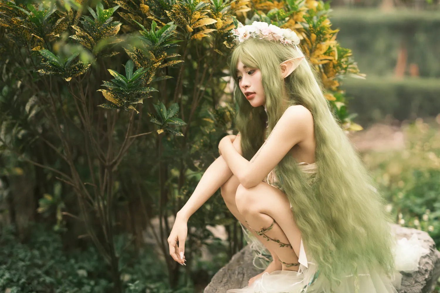 Woman in a fairy Halloween costume