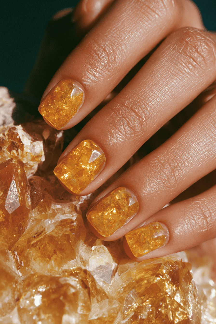20+ Mystic Nail Ideas With Crystals and Evil-Eye Details - nail idea 12