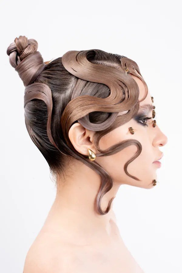 Woman with a twist crown hairstyle