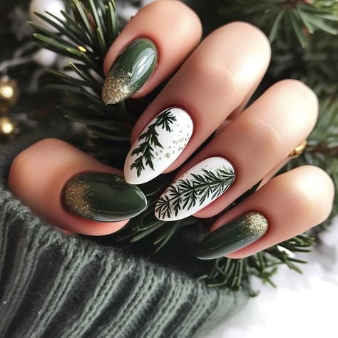 15+ Christmas Nail Ideas for Almond Nails - nail idea 15