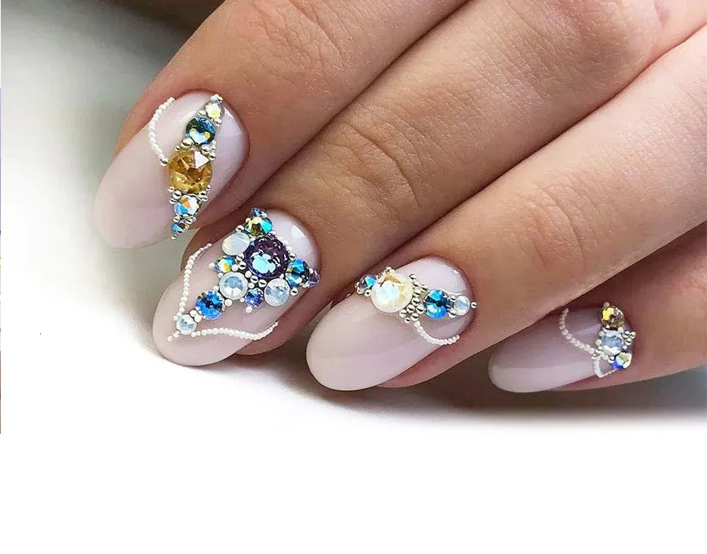 20+ Mystic Nail Ideas With Crystals and Evil-Eye Details - nail idea 17