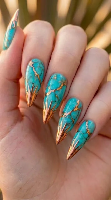 20+ Mystic Nail Ideas With Crystals and Evil-Eye Details - nail idea 19