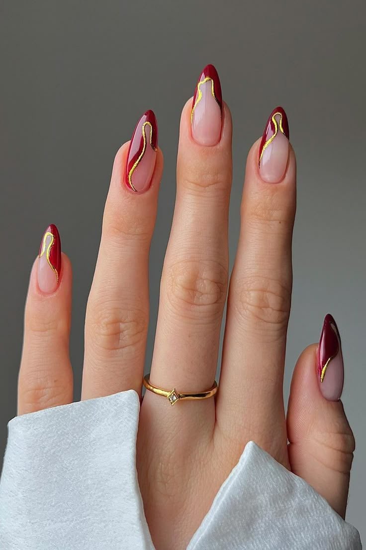 15+ Christmas Nail Ideas for Almond Nails - nail idea 5