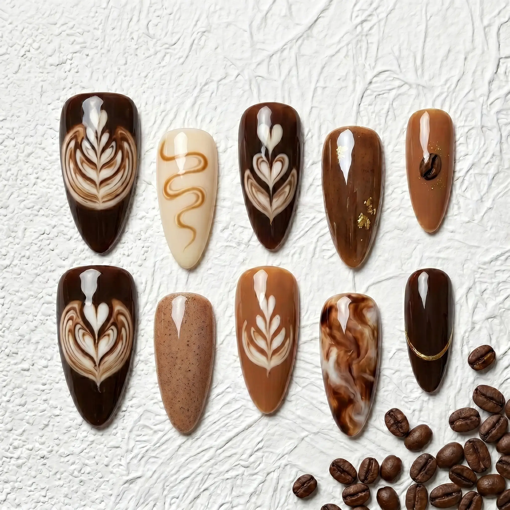 18+ Two-Tone Brown and Nude Nail Ideas - nail idea 9