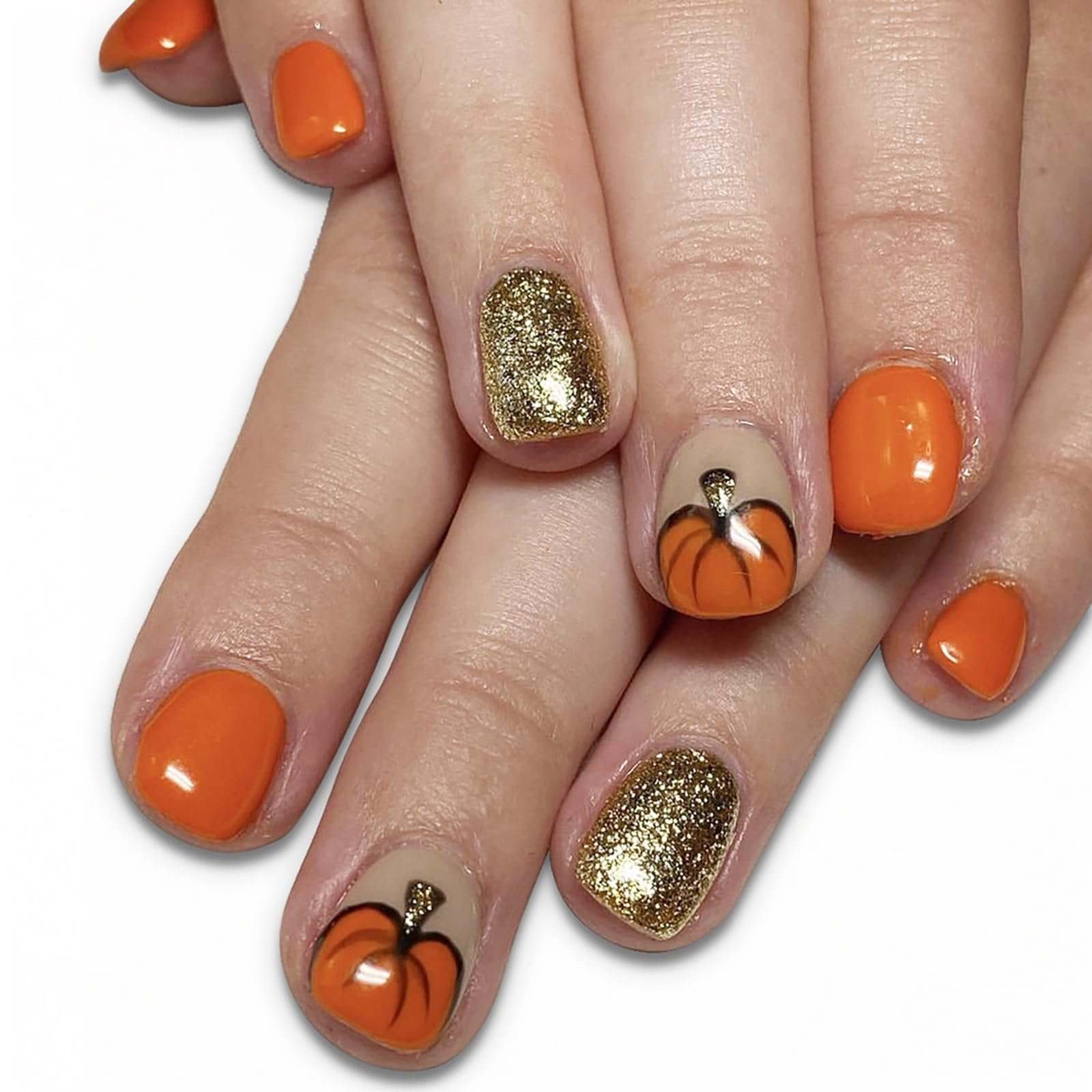 Creamy latte nude nails with spice accents
