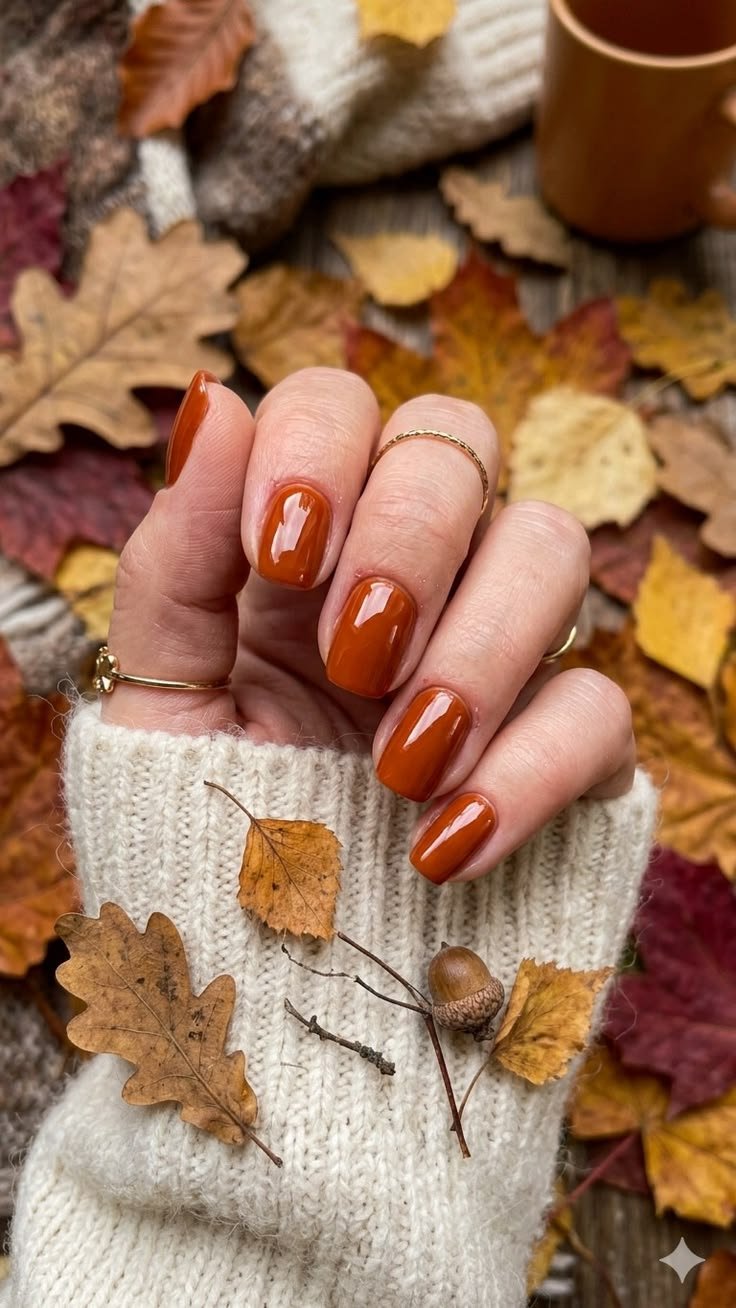 Pumpkin spice plaid nail art