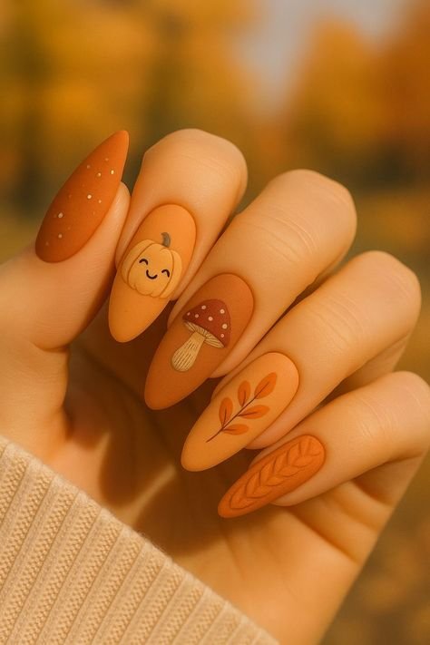 Spiced negative space leaf nails