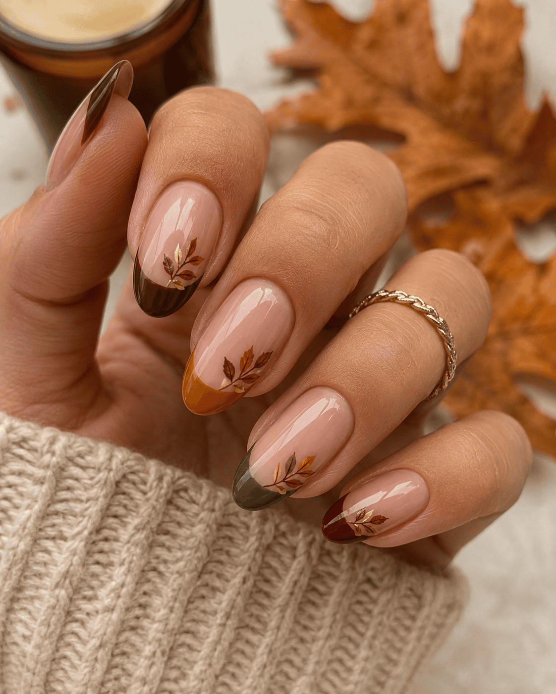 Burgundy velvet almond nails