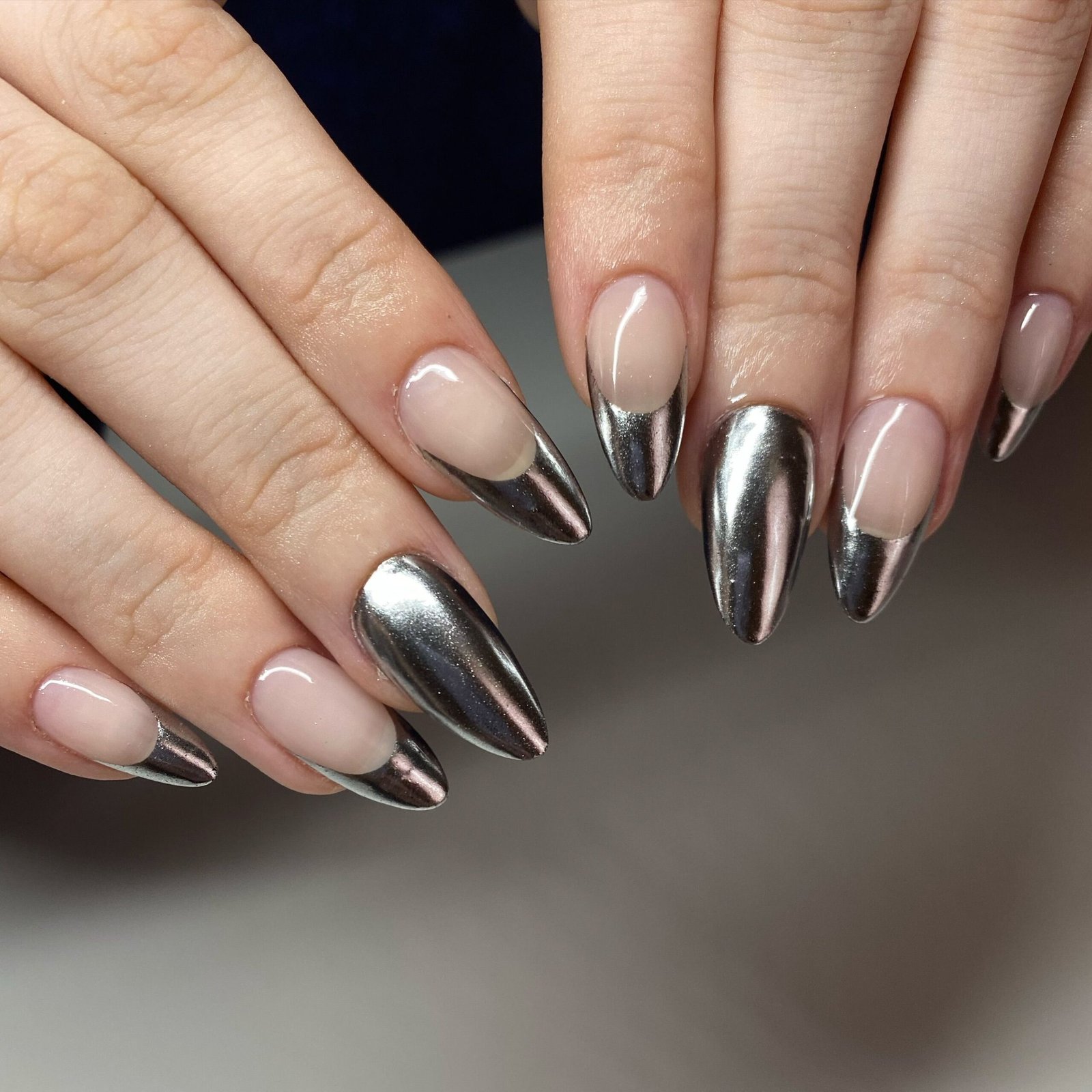 Terracotta nails with copper chrome tips